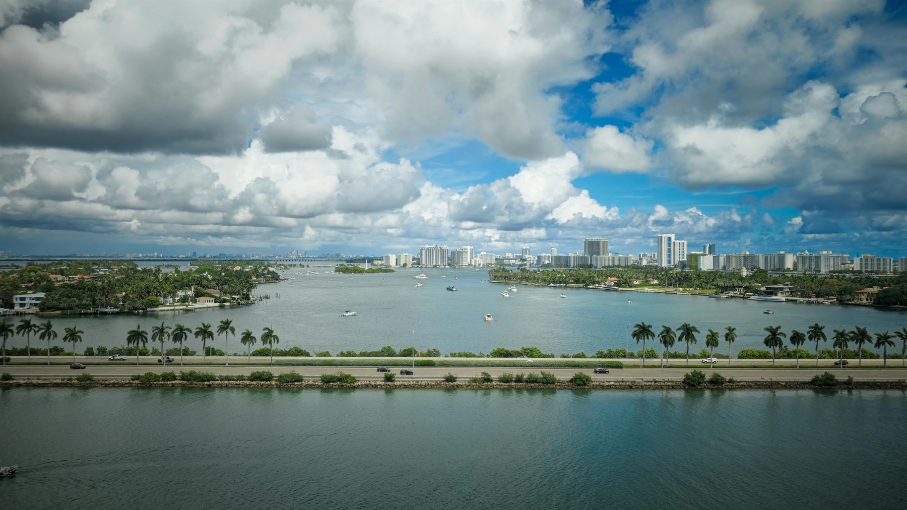 Miami skyline and ocean view under soft daylight for the baby Florida state guide.